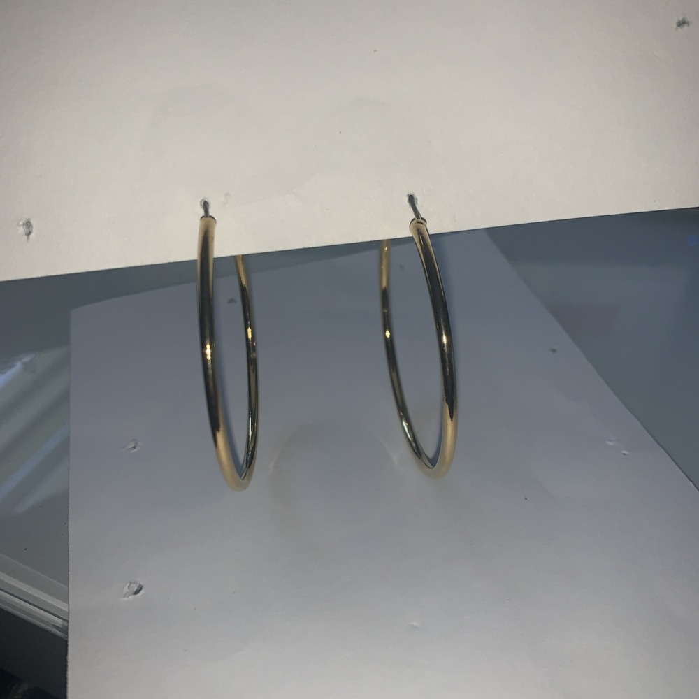 Vintage Gold‎ Tone Costume Large Hoop Earrings